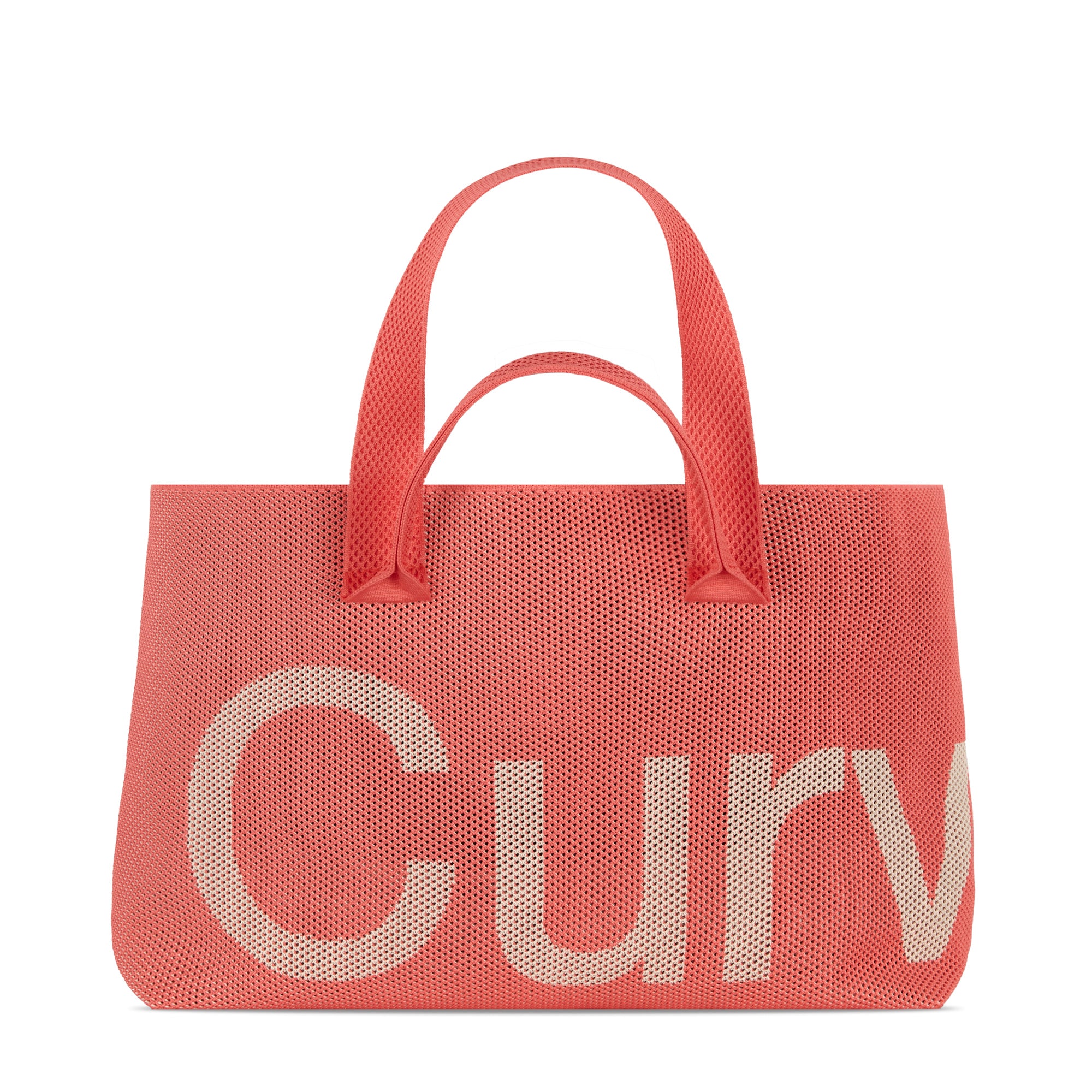 Curves Perforated Knit Tote (Coral)
