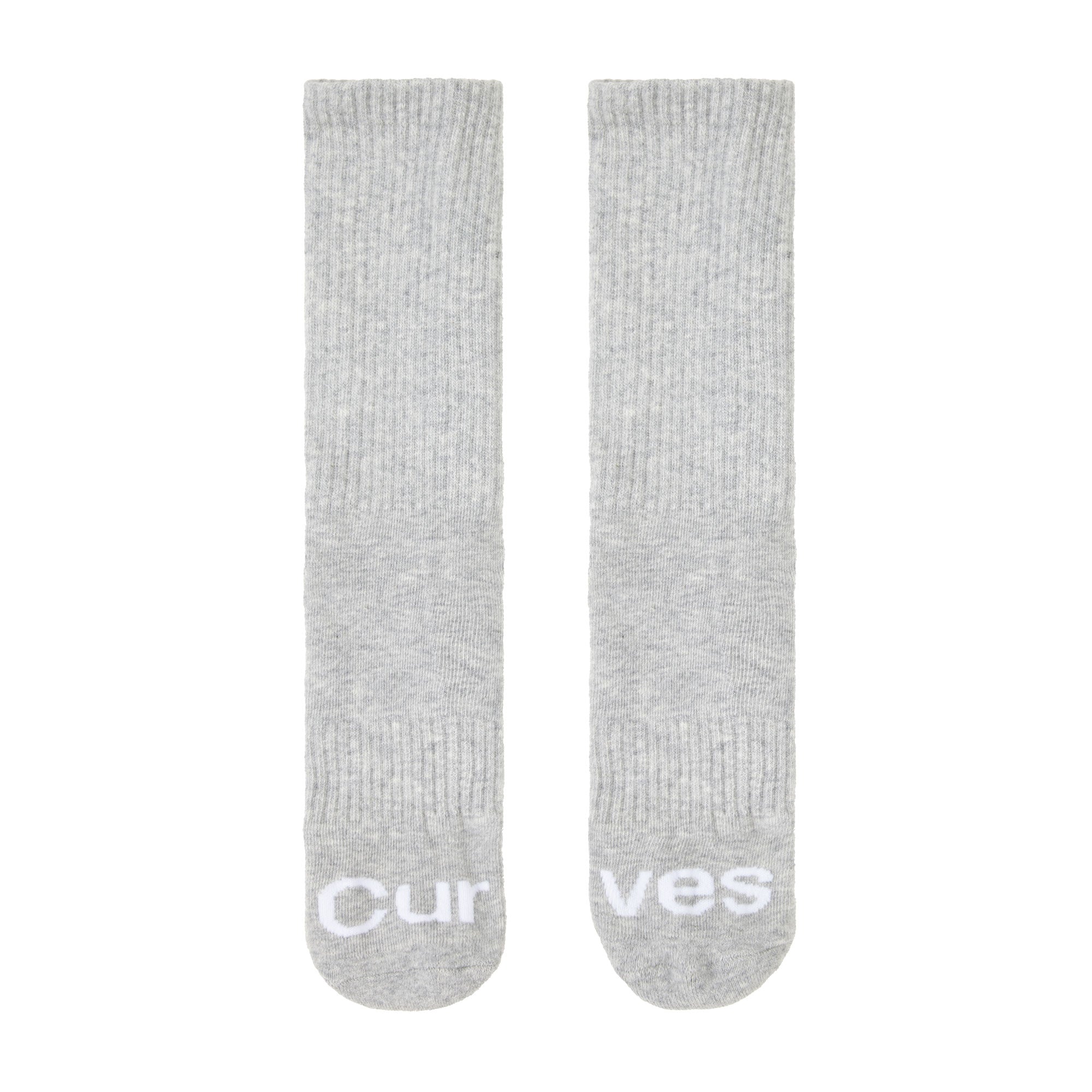 Curves Logo Socks (Heather Grey/White)